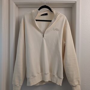 Cream Quarter-Zip Sweatshirt